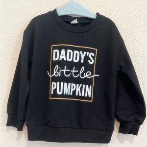 Daddy’s little pumpkin black sweatshirt, 12 months, fall